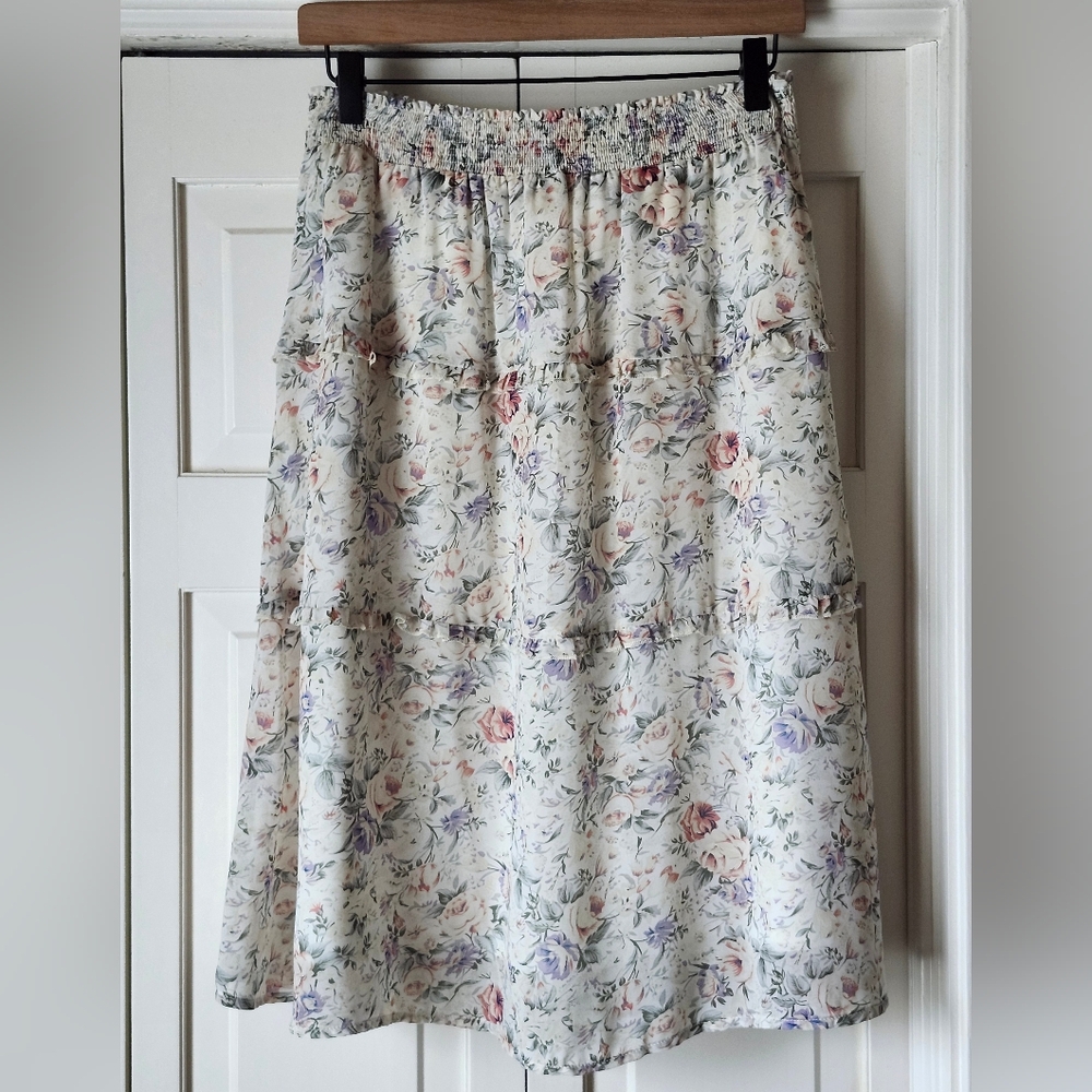 Flowy Floral Women's Midi Skirt